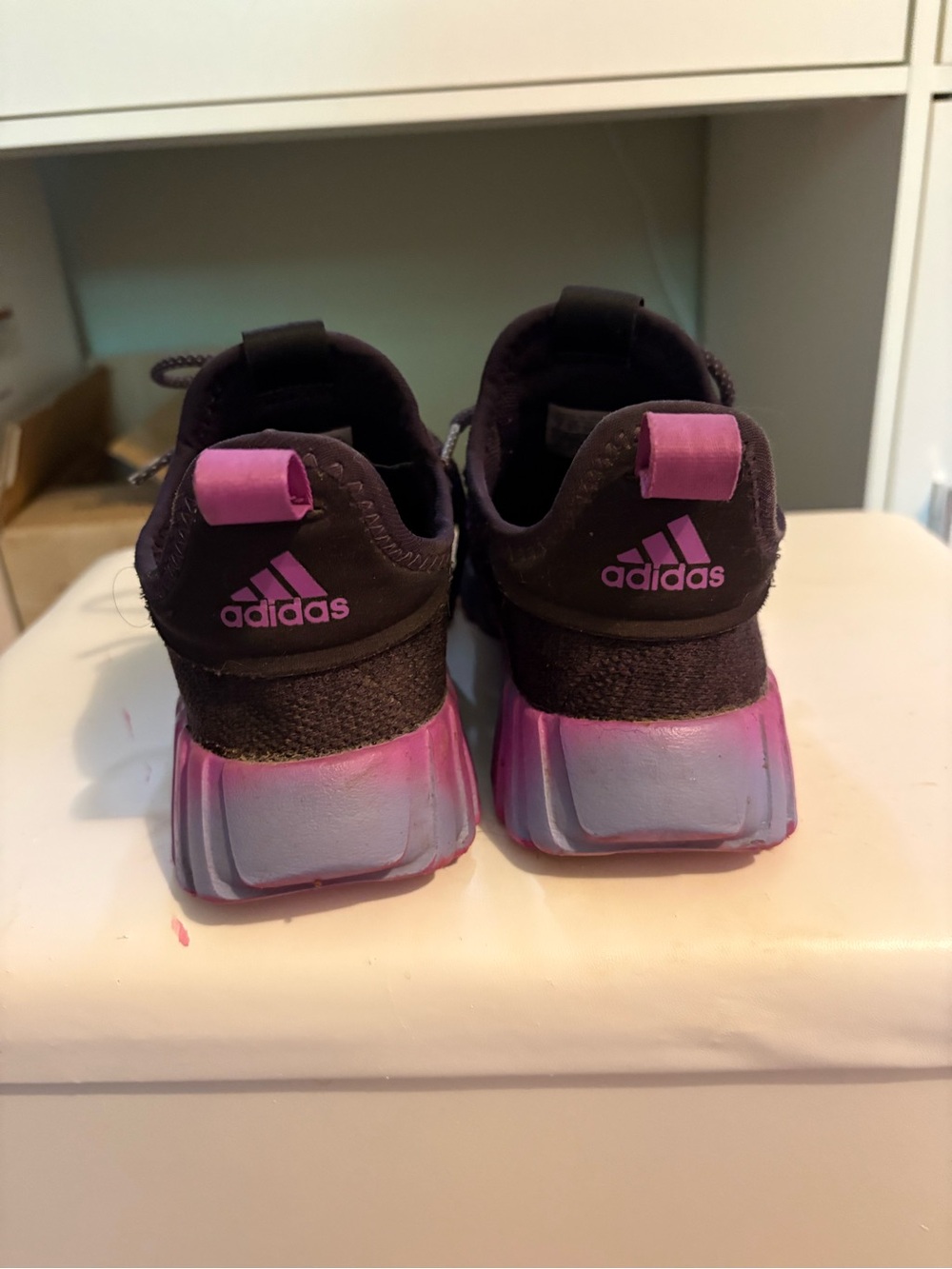 Adidas Kaptir Kids Black & Purple Knit Sneakers - Picture 5 of 6
